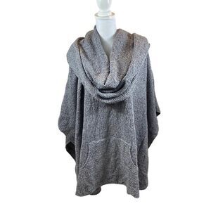 Margaret Winters Brand Black and Grey Cowl Neck Poncho Sweater One‎ Size